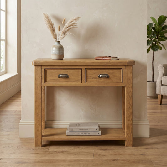 Dorchester Oak 2 Drawer Console Table