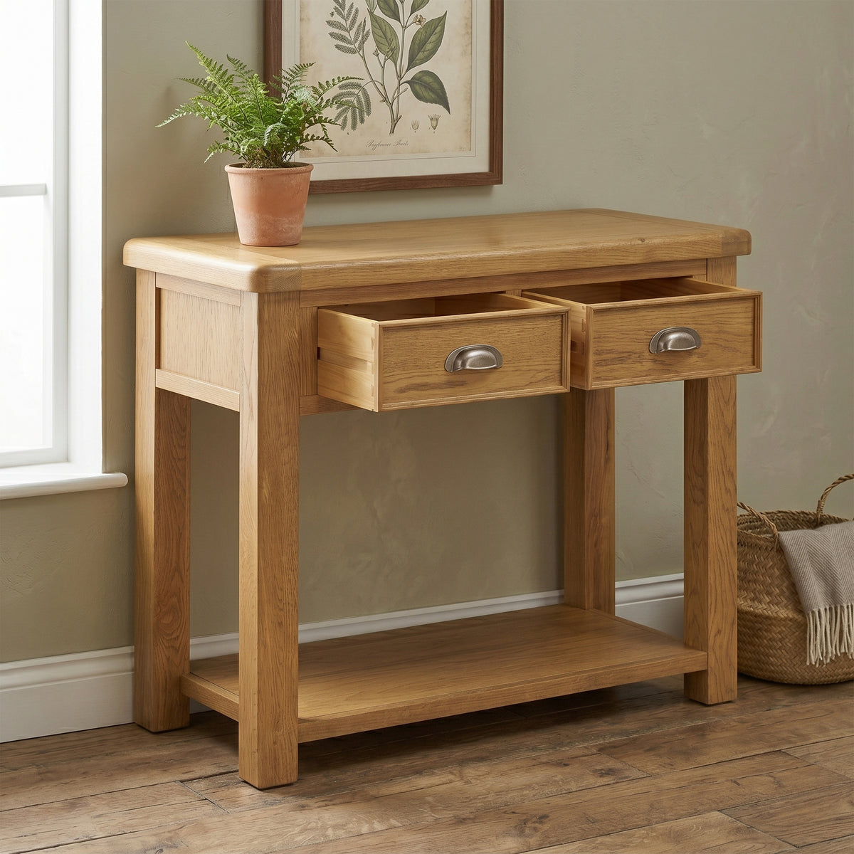 Dorchester Oak 2 Drawer Console Table