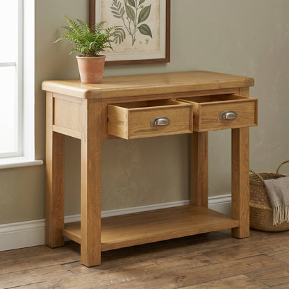Dorchester Oak 2 Drawer Console Table