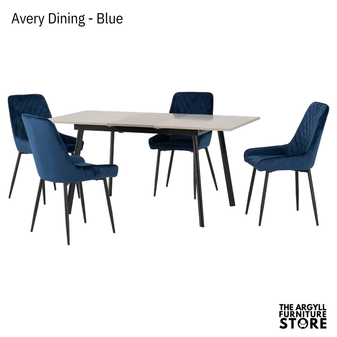 Avery Velvet Dining Table & Chair Set
