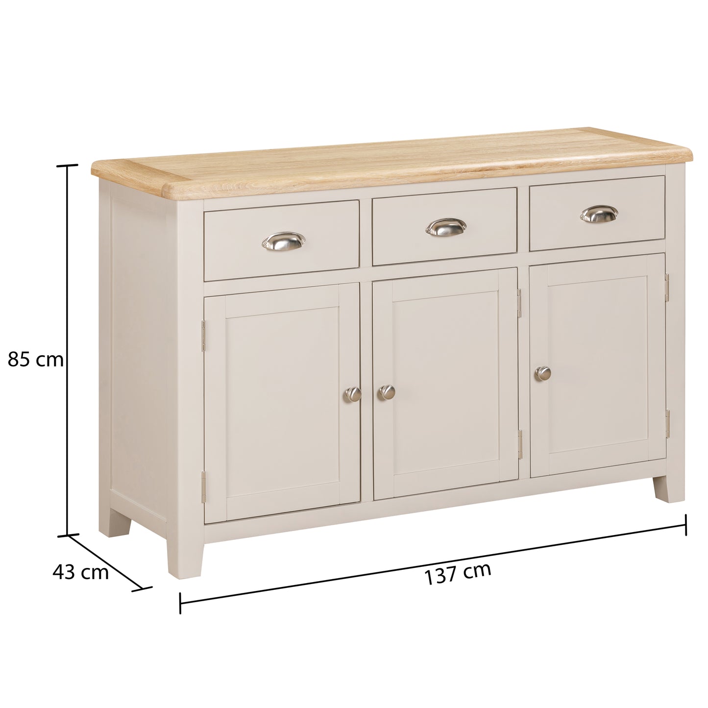 Windermere Painted 3 Door Sideboard