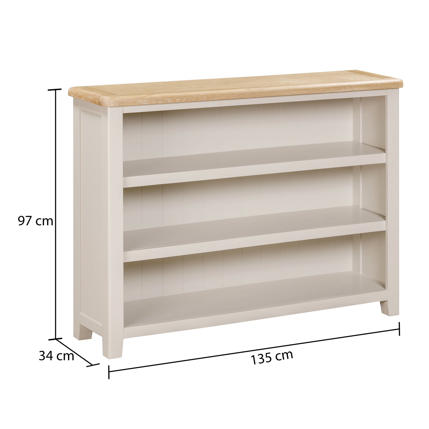 Windermere Painted Wide & Low Bookcase