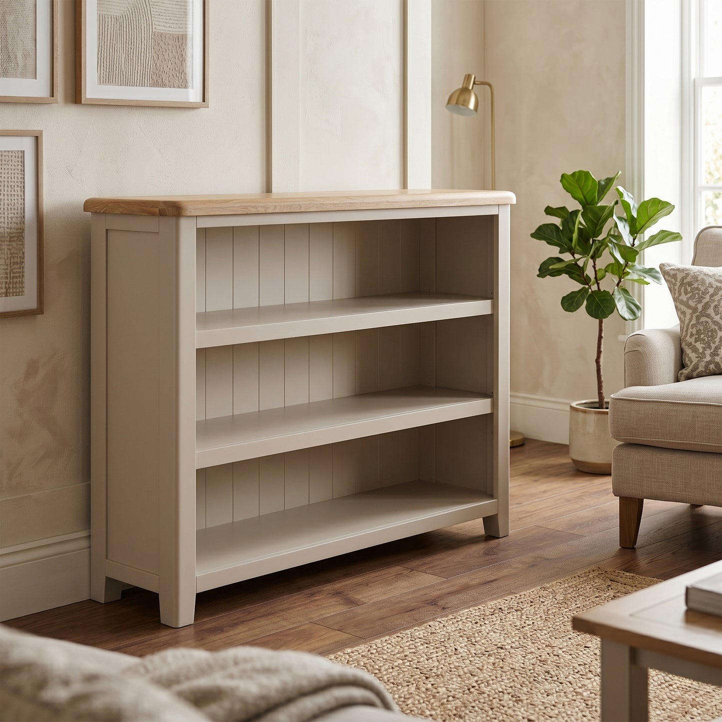 Windermere Painted Wide & Low Bookcase