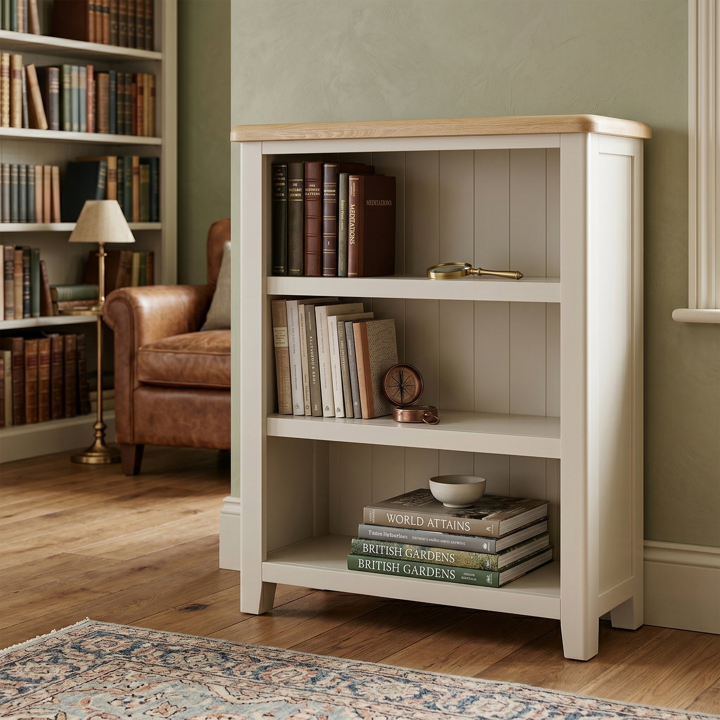 Windermere Painted Wide & Low Bookcase