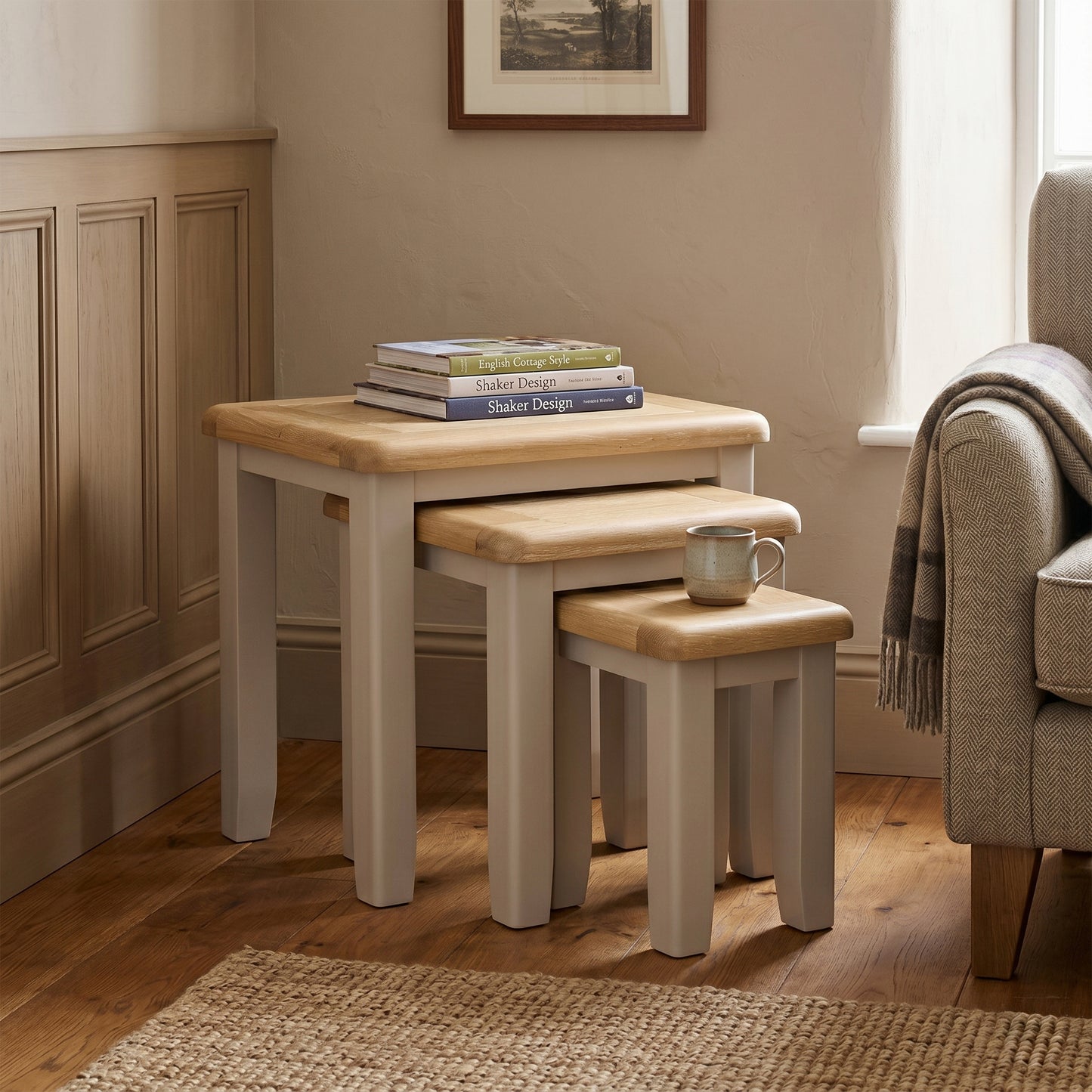 Windermere Painted Lamp & Nest Tables