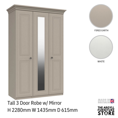 Hadleigh Tall 3 Door Wardrobe with Mirror