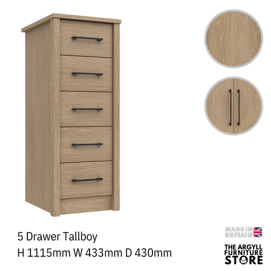 Edale 5 Drawer Tallboy