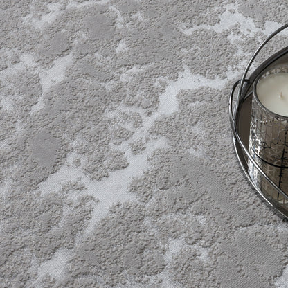 Aurora Solar Metallic Silver Rug