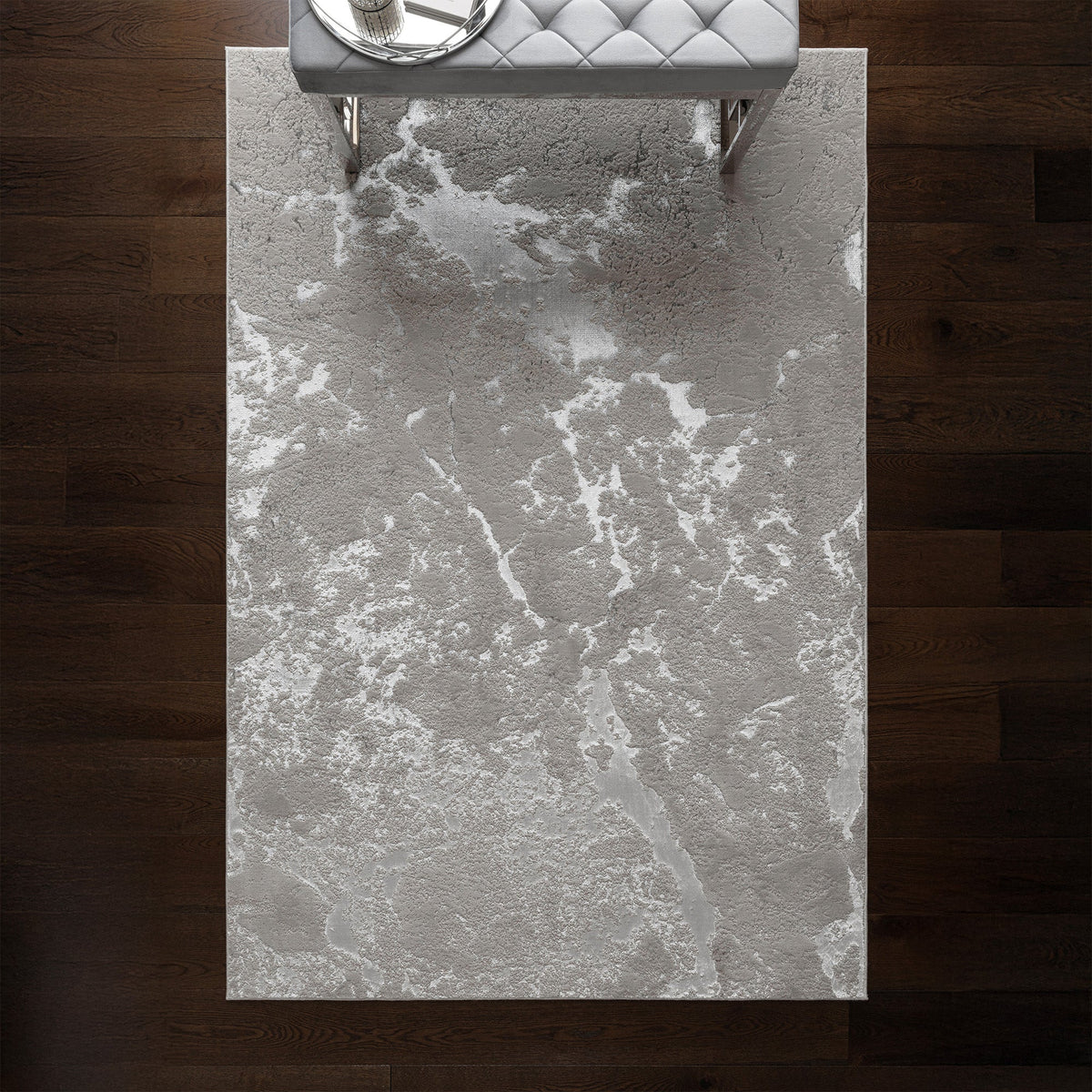 Aurora Solar Metallic Silver Rug