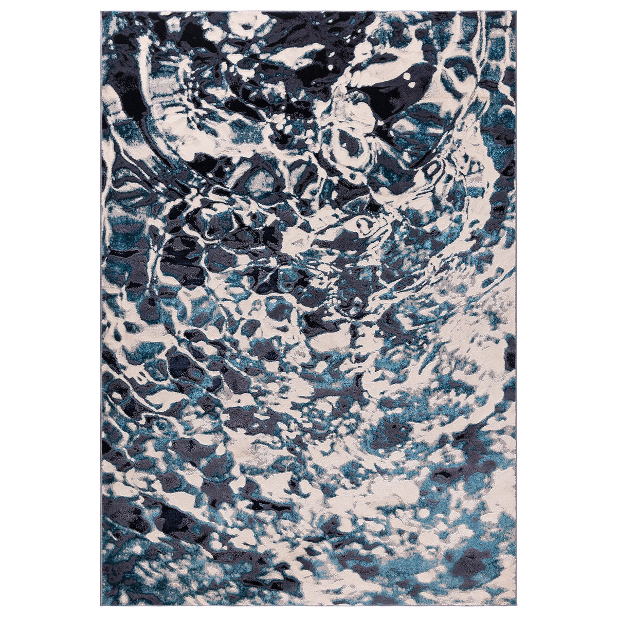 Aurora Foam Metalic Blue Rug