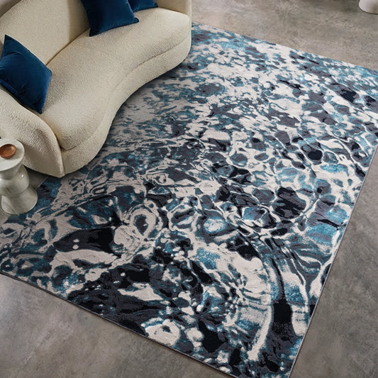 Aurora Foam Metalic Blue Rug