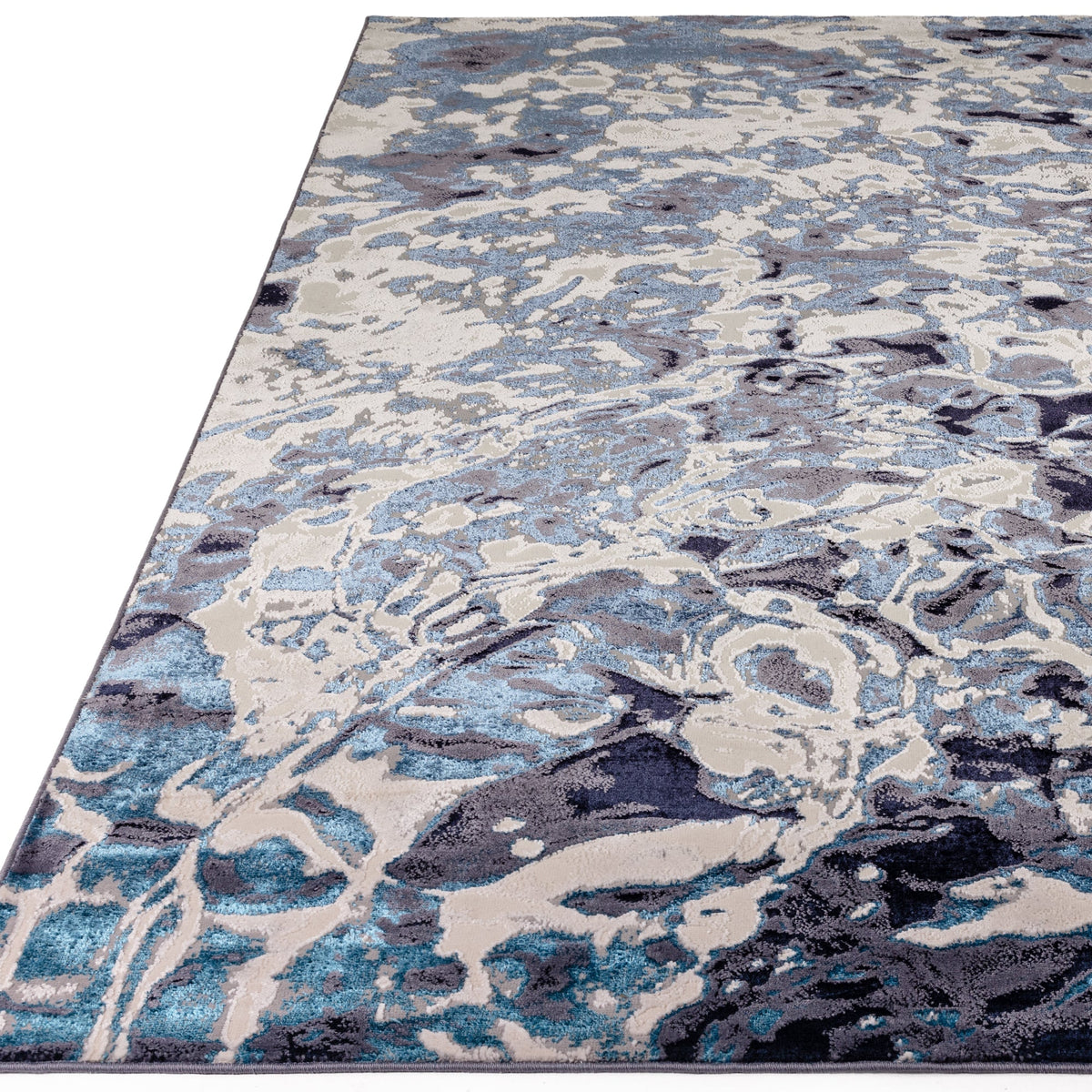 Aurora Foam Metalic Blue Rug