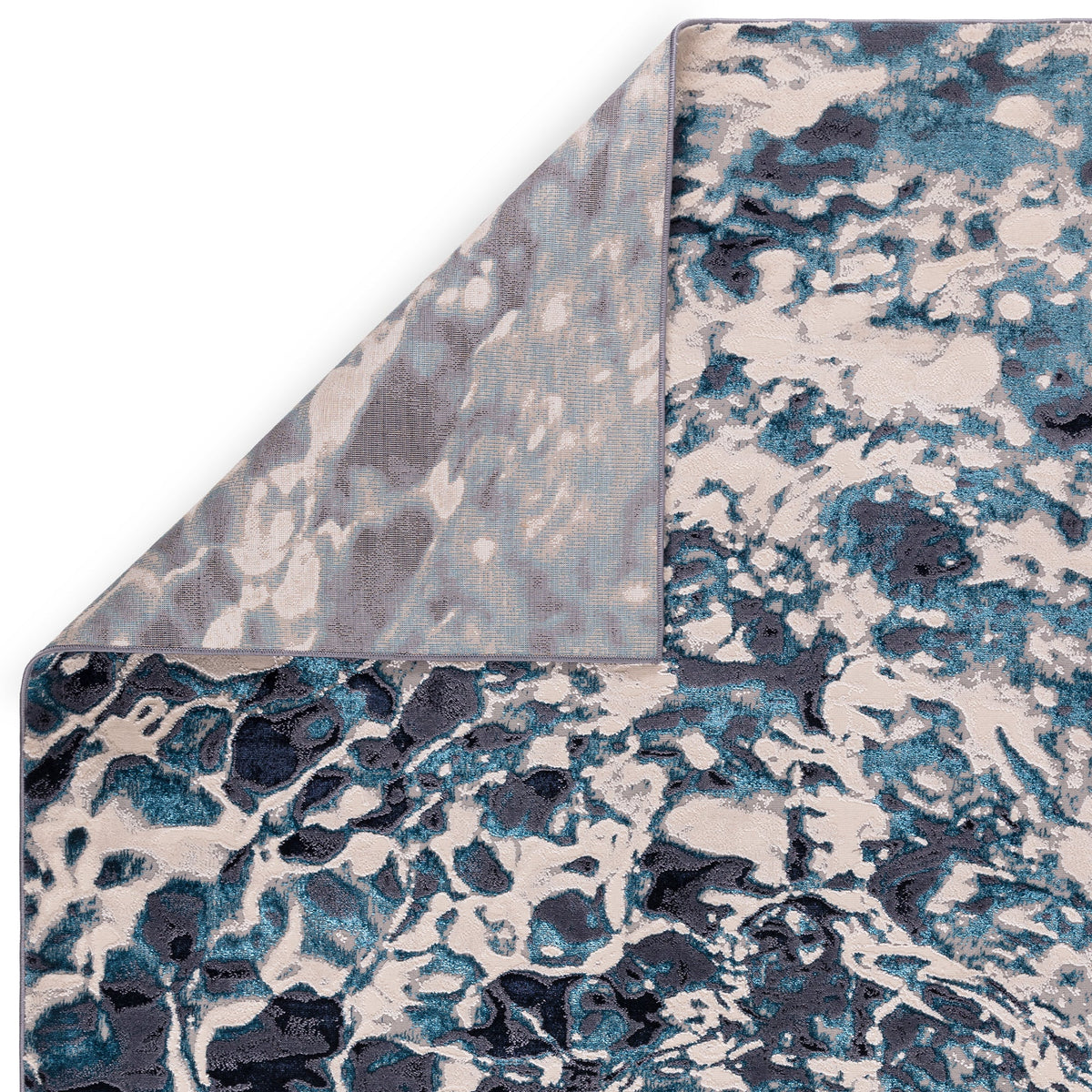 Aurora Foam Metalic Blue Rug