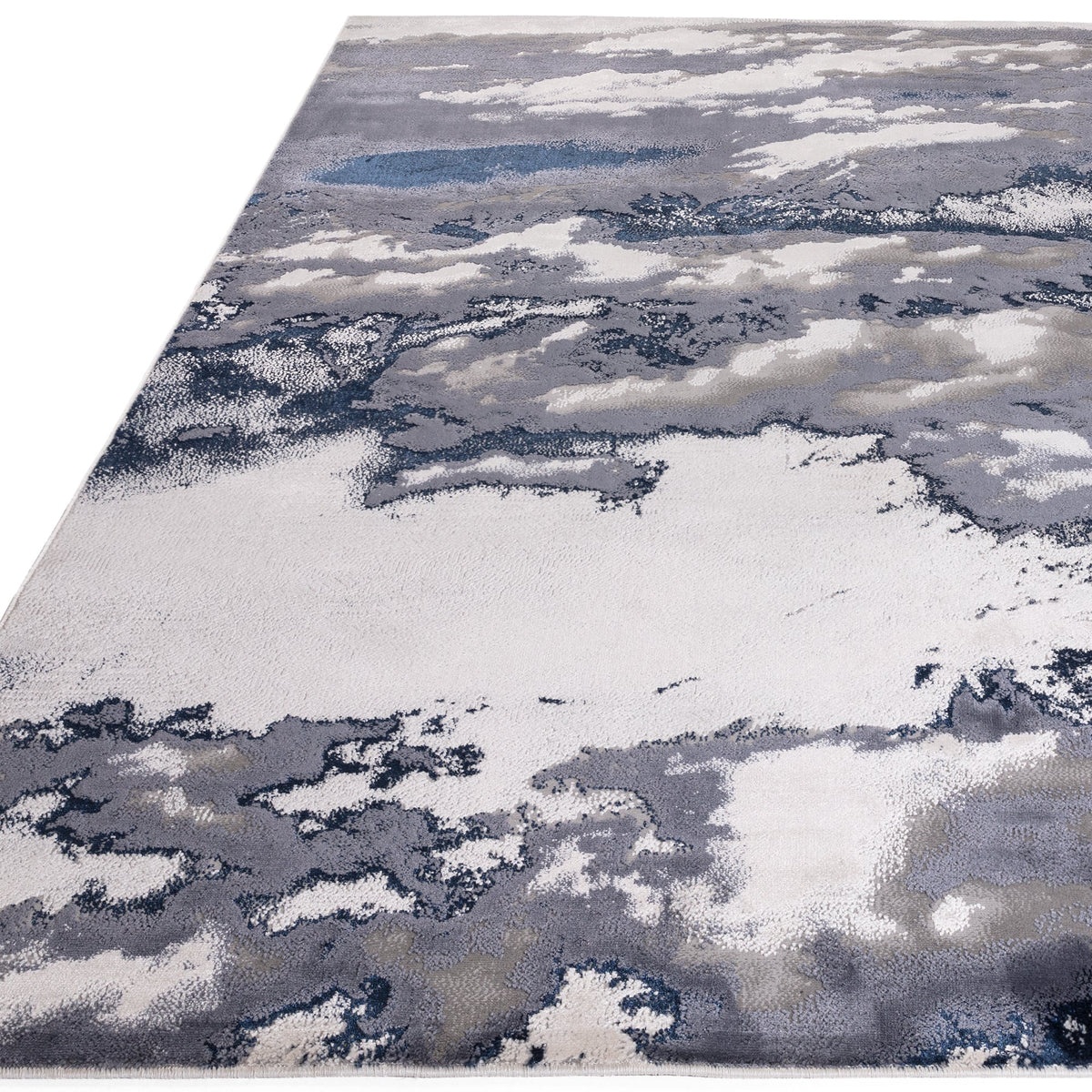 Aurora Storm Metallic Blue Rug