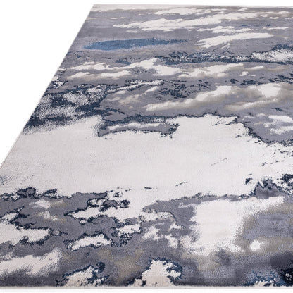 Aurora Storm Metallic Blue Rug