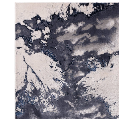 Aurora Storm Metallic Blue Rug