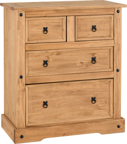 Corona Trio Bedroom Set Distressed Waxed Pine