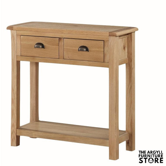 Kilmore Oak Hall Table With 2 Drawers