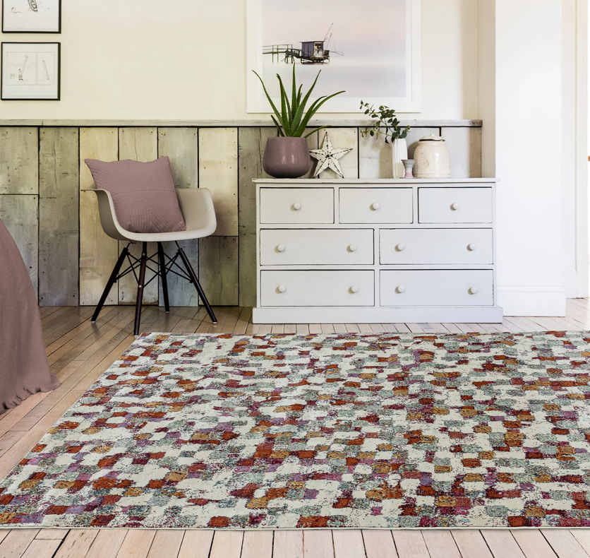 Amelie Pixel Flatweave Multi Colour Rug AM09