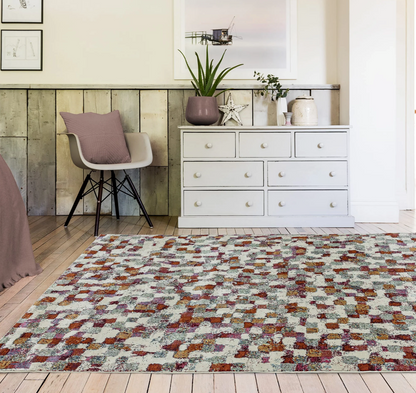 Amelie Pixel Flatweave Multi Colour Rug AM09