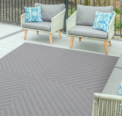 Antibes Light Grey Arrow Indoor/Outdoor Rug AN07