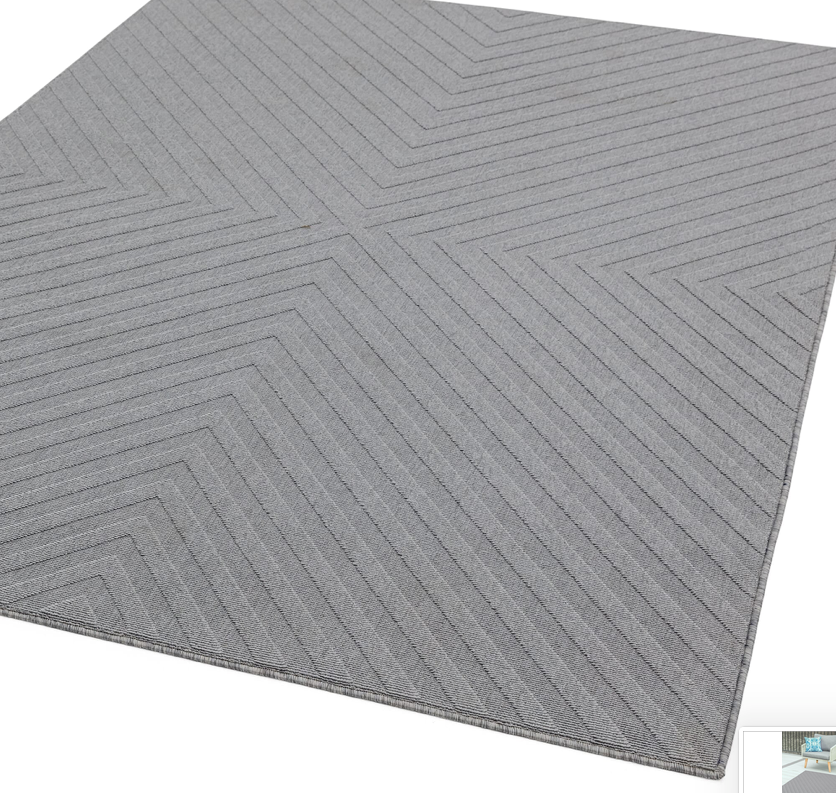 Antibes Light Grey Arrow Indoor/Outdoor Rug AN07