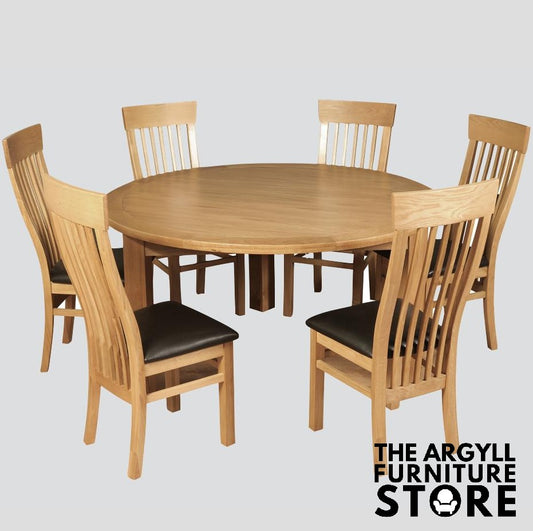Treviso 150cm Round Dining Set (6 Chairs)