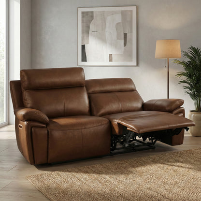 Ashby 2.5 Seater Electric Recliner Sofa black/Tan