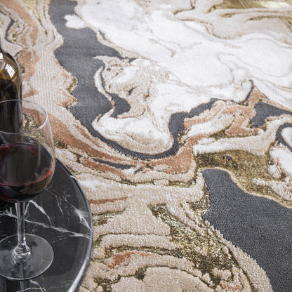 Aurora Marble Metallic Gold Rug