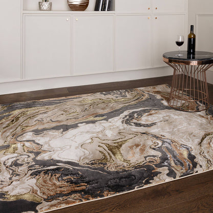 Aurora Marble Metallic Gold Rug