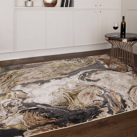 Aurora Marble Metallic Gold Rug