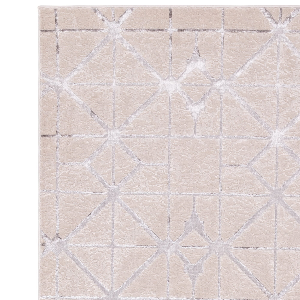 Aurora Lattice Metallic Silver Rug