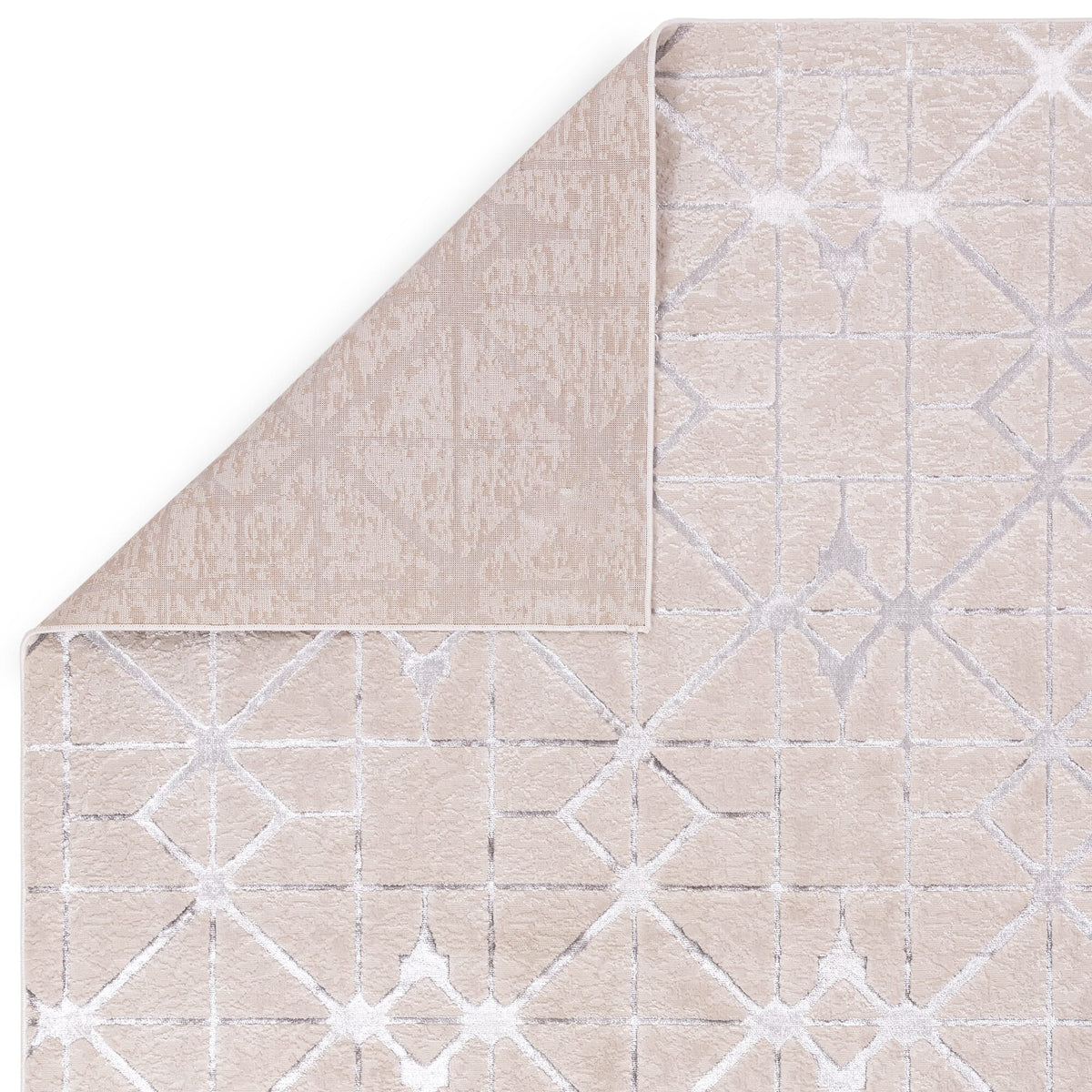 Aurora Lattice Metallic Silver Rug