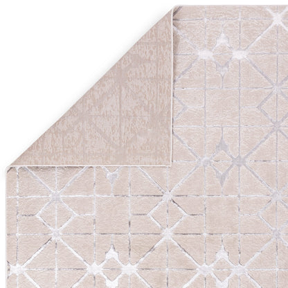 Aurora Lattice Metallic Silver Rug