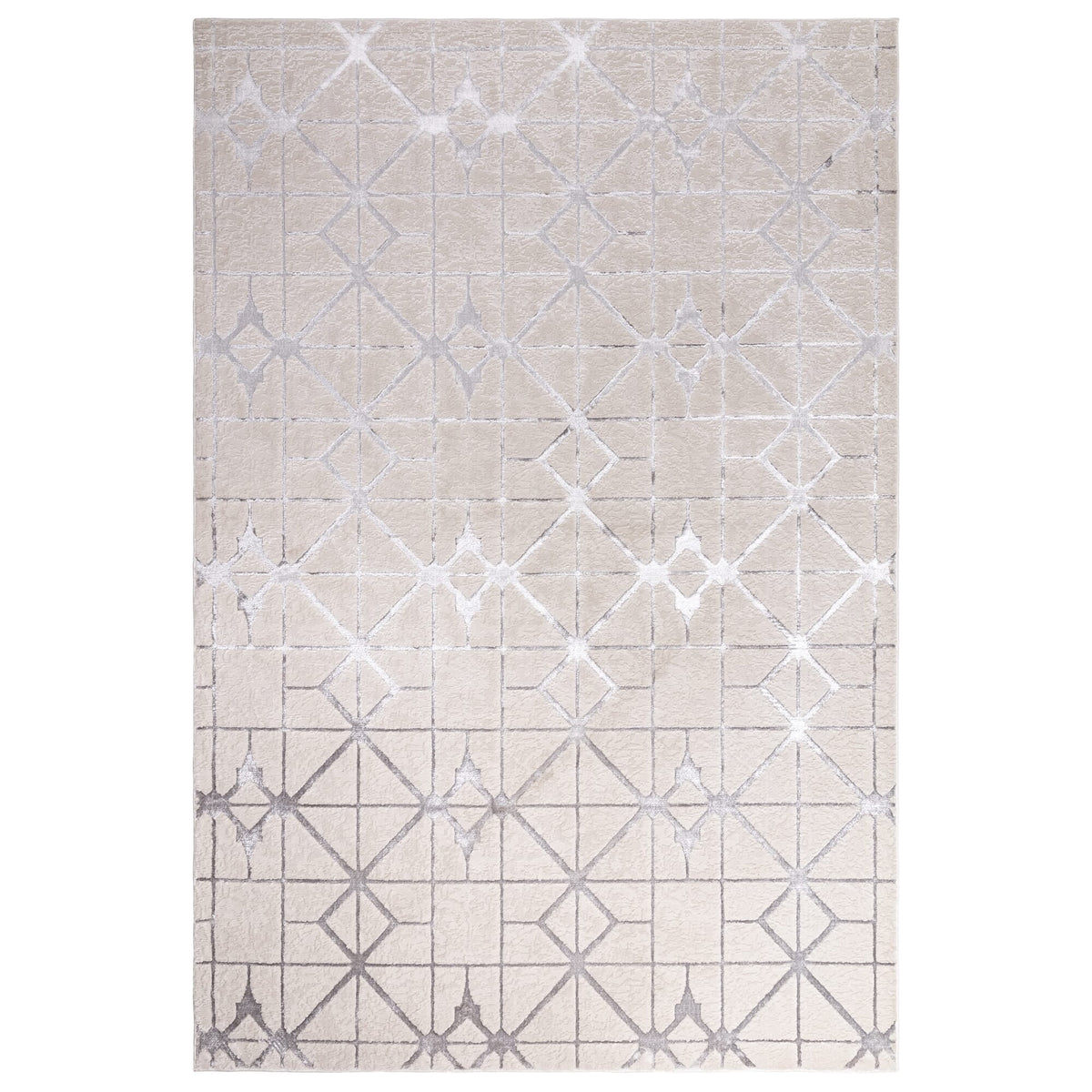 Aurora Lattice Metallic Silver Rug