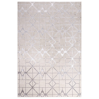 Aurora Lattice Metallic Silver Rug
