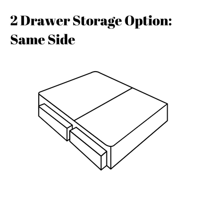 Ultimate Divan Bed Base + Headboard + Mattress Package + 2 Drawers (same Side)